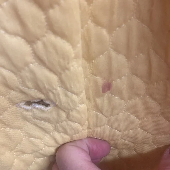 ^Saybury- Vintage 60’s - quilted nylon robe- gold buttons, pockets- XL - as is - Picture 11 of 11